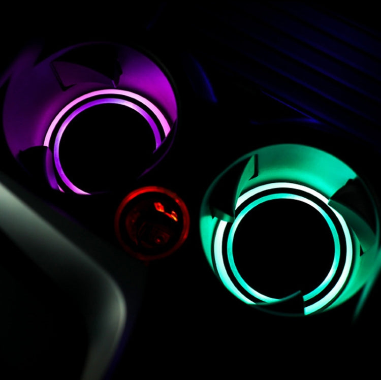 1 Pair 68mm LED Smart Light-Emitting Coaster Light Car Cup Slot Atmosphere Light(Beverage)