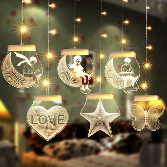 2m Romantic Girl Icicle Lamp Window Decoration Hanging Lamp, Style: Warm White Light + RC - Holiday Lights by PMC Jewellery | Online Shopping South Africa | PMC Jewellery | Buy Now Pay Later Mobicred