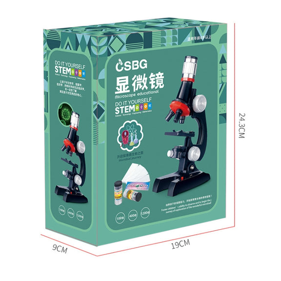 HD 1200 Times Microscope Children Educational Toys(Light Blue)
