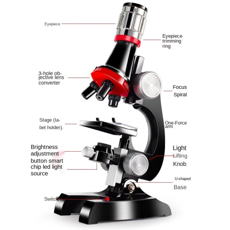 HD 1200 Times Microscope Children Educational Toys(Light Blue)