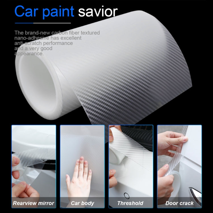 20cm x 10m Car Carbon Fiber Bumper Anti-Collision Strip
