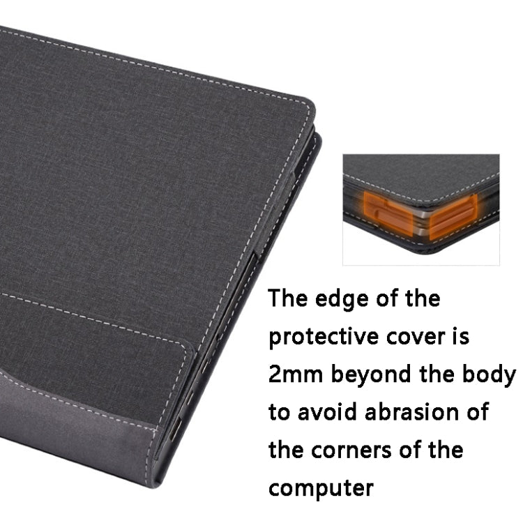 PU Leather Laptop Protective Case For HP Envy X360 15-BP / CN / DR / DS(Black)