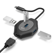 2 PCS PD Fast Charging Multi-Port USB Docking Station, Number of interfaces: T1301C USBC to USB5V+1xUSB3.0+3xUSB2.0