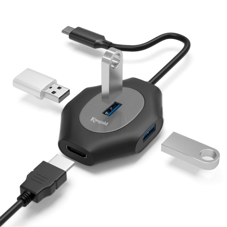 2 PCS PD Fast Charging Multi-Port USB Docking Station, Number of interfaces: T1301C USBC to USB5V+1xUSB3.0+3xUSB2.0