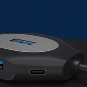 2 PCS PD Fast Charging Multi-Port USB Docking Station, Number of interfaces: T1301C USBC to USB5V+1xUSB3.0+3xUSB2.0