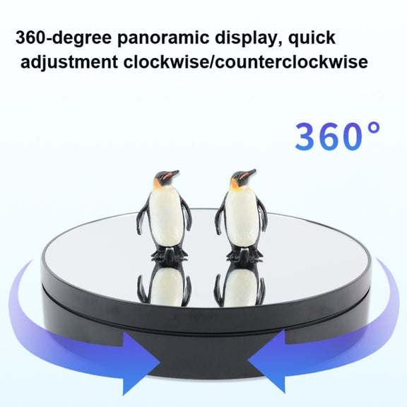 25cm Adjustable Speed Electric Rotating Display Stand Video Shooting Props Turntable(White Mirror)