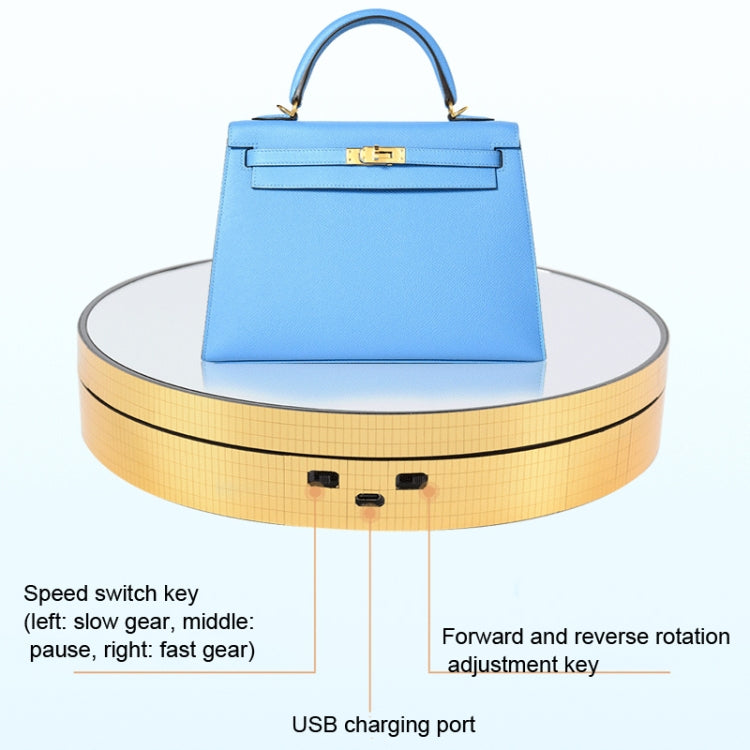 25cm Adjustable Speed Electric Rotating Display Stand Video Shooting Props Turntable(Black Mirror) -  by PMC TechLife | Online Shopping South Africa | PMC TechLife | Buy Now Pay Later Mobicred