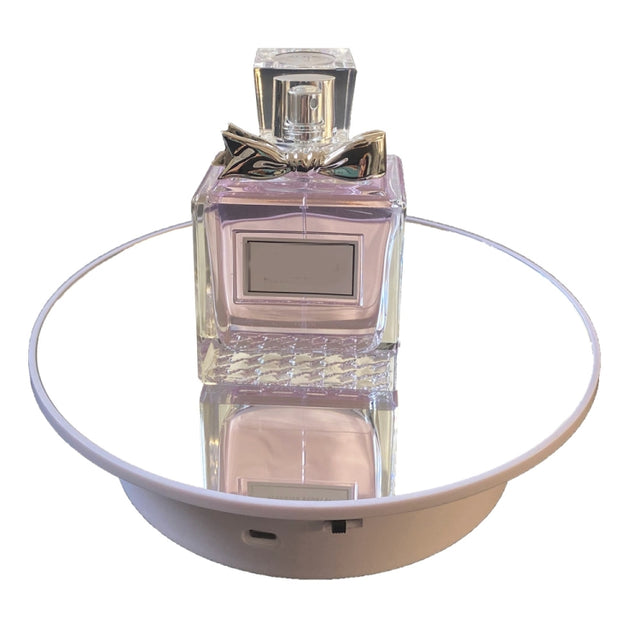 20cmTwo-Way Turntable Display Stand Video Shooting Props Turntable(White   Mirror)