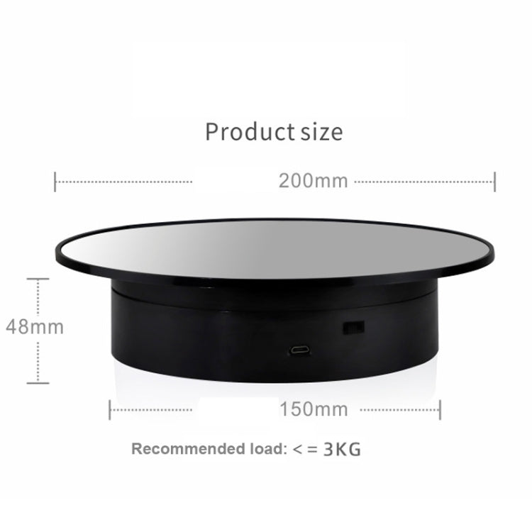 20cmTwo-Way Turntable Display Stand Video Shooting Props Turntable(White Bottom Black Velvet) -  by PMC TechLife | Online Shopping South Africa | PMC TechLife | Buy Now Pay Later Mobicred