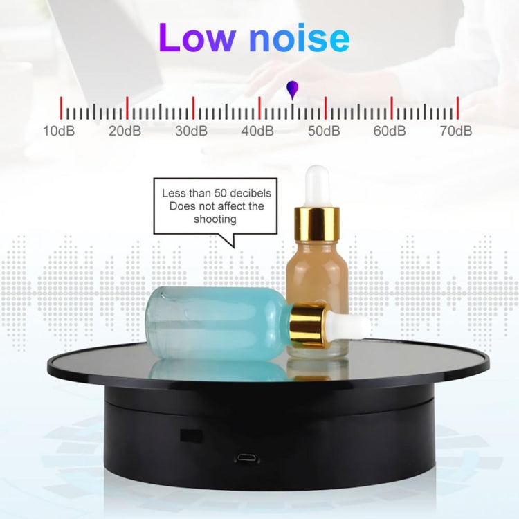 20cmTwo-Way Turntable Display Stand Video Shooting Props Turntable(White Bottom Black Velvet)