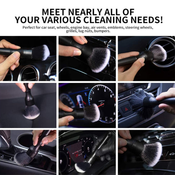 Car Air Conditioner Outlet Brush Interior Cleaning Soft Brush, Specification: Small+Large(Red)
