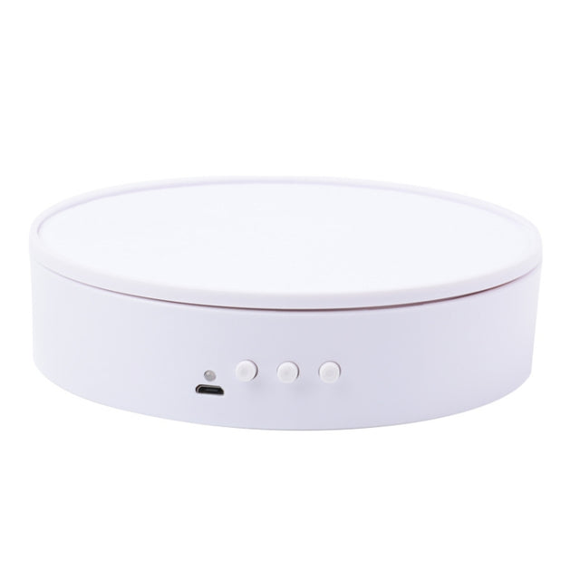 15cm Adjustable Speed Rotating Display Stand Props Turntable(White Velvet)