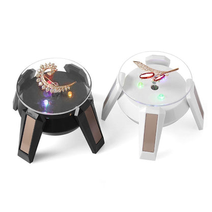 High-Footed UFO Solar 9cm 360 Rotating Display Stand Props Turntable(Black Blue Light) - free shipping - PMC Jewellery - Order now!