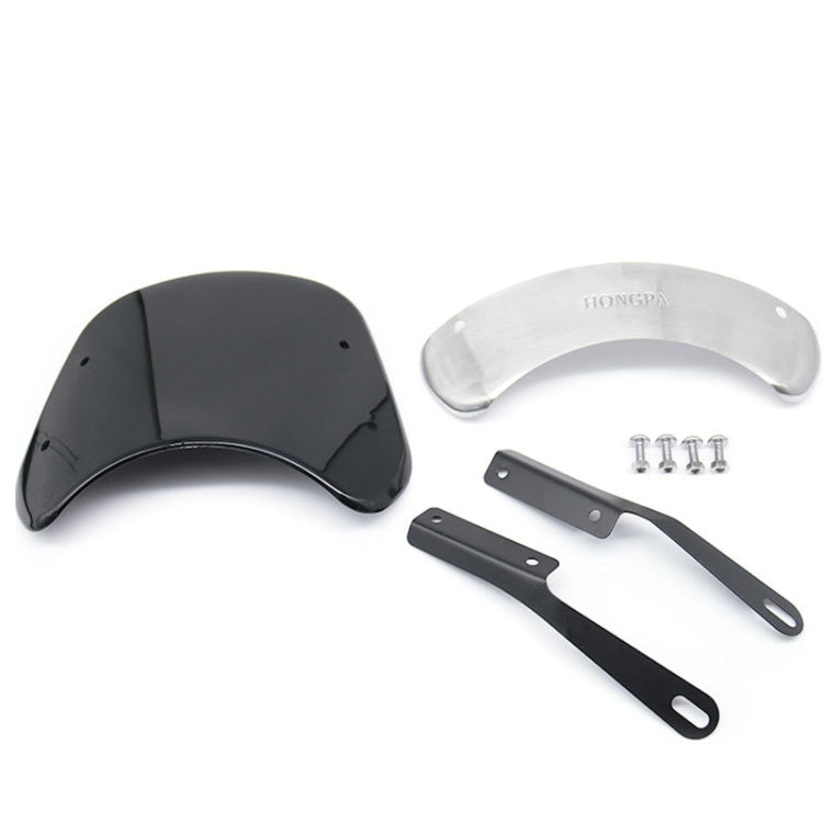 HONGPA DY-002 5-7 Inch Retro Motorcycle Modified PC Windshield(Black) - Others by HONGPA | Online Shopping South Africa | PMC TechLife | Buy Now Pay Later Mobicred