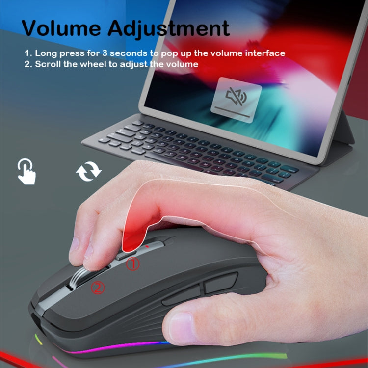 Fmouse M303 2400DPI Bluetooth&2.4G Dual Modes Rechargeable RGB Mouse(Pink) - free shipping - PMC Jewellery - Order now!