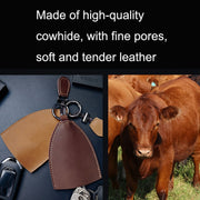 18Y-009 Vintage Handmade Leather Car Pull-Out Key Case(Oil Wax Skin Olive Green)