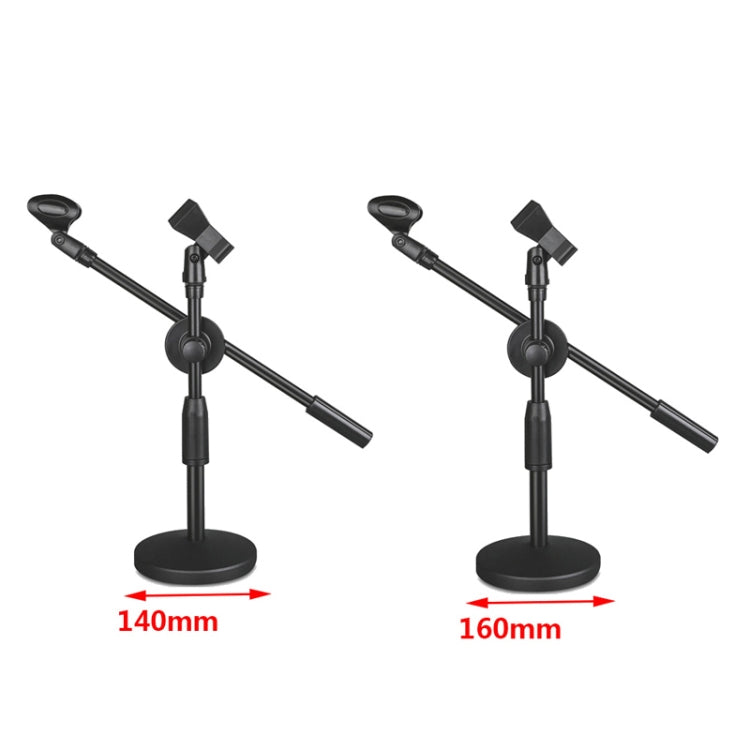 LKT-300 30-65cm Full Metal Disc Base Dual Microphone Stand,Size: 140mm Base - Stand by PMC TechLife | Online Shopping South Africa | PMC TechLife | Buy Now Pay Later Mobicred