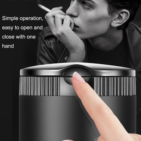 LED Car Ashtray With Cover(Black)