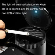 LED Car Ashtray With Cover(Black)