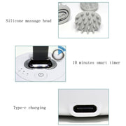 Electric Silicone Contacts Head Massager, Specification: English(White)