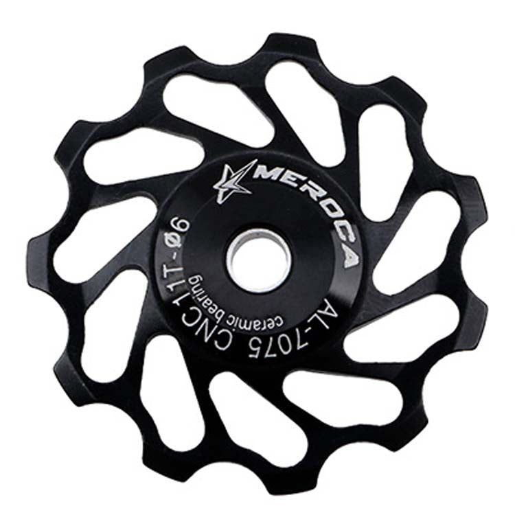 MEROCA Ceramic Bearing Mountain Bike Guide Wheel(11T Black) - Guide wheels by MEROCA | Online Shopping South Africa | PMC Jewellery | Buy Now Pay Later Mobicred