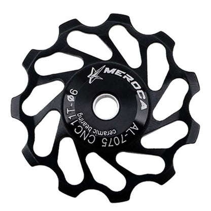 MEROCA Ceramic Bearing Mountain Bike Guide Wheel(11T Black) - Guide wheels by MEROCA | Online Shopping South Africa | PMC Jewellery | Buy Now Pay Later Mobicred