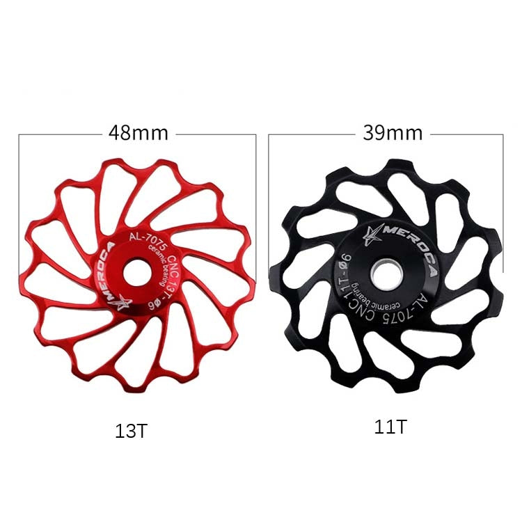 MEROCA Ceramic Bearing Mountain Bike Guide Wheel(13T Black)