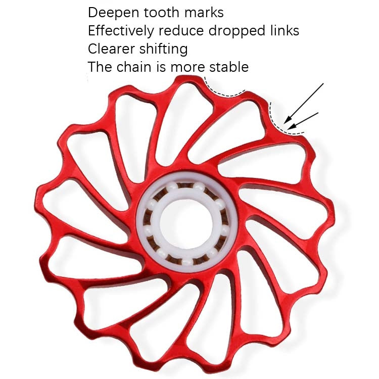 MEROCA Ceramic Bearing Mountain Bike Guide Wheel(11T Red) - Guide wheels by MEROCA | Online Shopping South Africa | PMC Jewellery | Buy Now Pay Later Mobicred