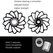 MEROCA Ceramic Bearing Mountain Bike Guide Wheel(13T Black)