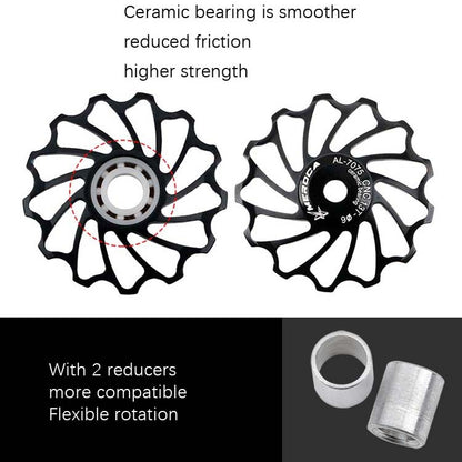 MEROCA Ceramic Bearing Mountain Bike Guide Wheel(13T Red) - Guide wheels by MEROCA | Online Shopping South Africa | PMC Jewellery | Buy Now Pay Later Mobicred