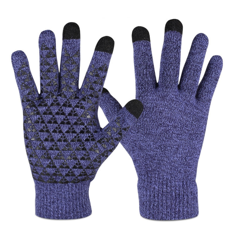 1 Pair Thick Velvet Touch Screen Knitted Warm Gloves, Size: Free Size(Blue) - Full Finger Gloves by PMC TechLife | Online Shopping South Africa | PMC TechLife | Buy Now Pay Later Mobicred