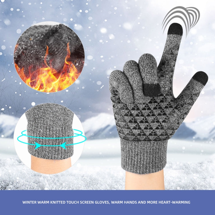 1 Pair Thick Velvet Touch Screen Knitted Warm Gloves, Size: Free Size(Blue) - Full Finger Gloves by PMC TechLife | Online Shopping South Africa | PMC TechLife | Buy Now Pay Later Mobicred