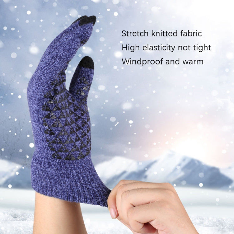 1 Pair Thick Velvet Touch Screen Knitted Warm Gloves, Size: Free Size(Black) - Full Finger Gloves by PMC TechLife | Online Shopping South Africa | PMC TechLife | Buy Now Pay Later Mobicred