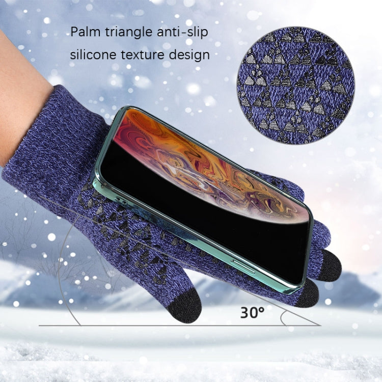 1 Pair Thick Velvet Touch Screen Knitted Warm Gloves, Size: Free Size(Black) - Full Finger Gloves by PMC TechLife | Online Shopping South Africa | PMC TechLife | Buy Now Pay Later Mobicred