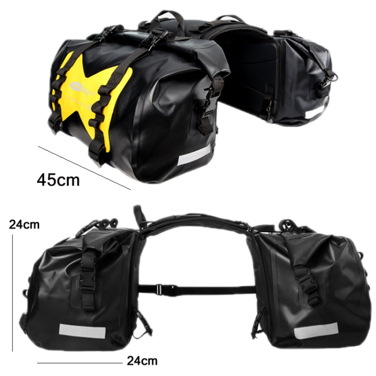 AFISHTOUR FM2021 Large Capacity Water-resistant Motorcycle Rear Seat Bag, Color: Yellow
