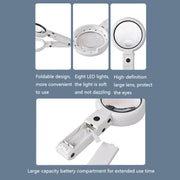 5X / 11X USB Charging LED Light Handheld Magnifier(FS 75RC)