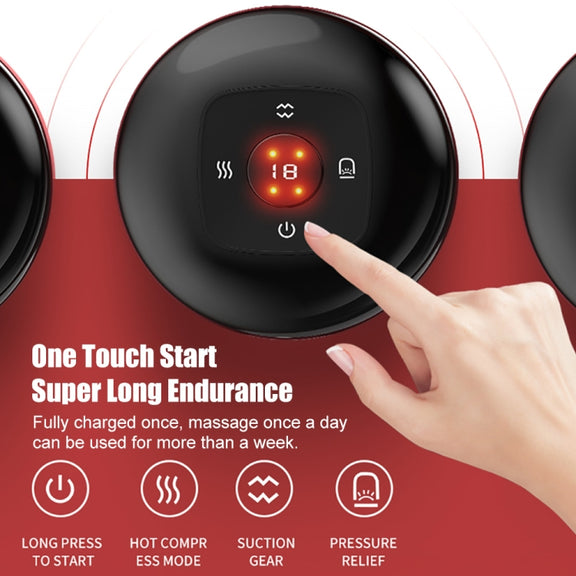12-speed Charging Electric Cupping Massage Device(Black)