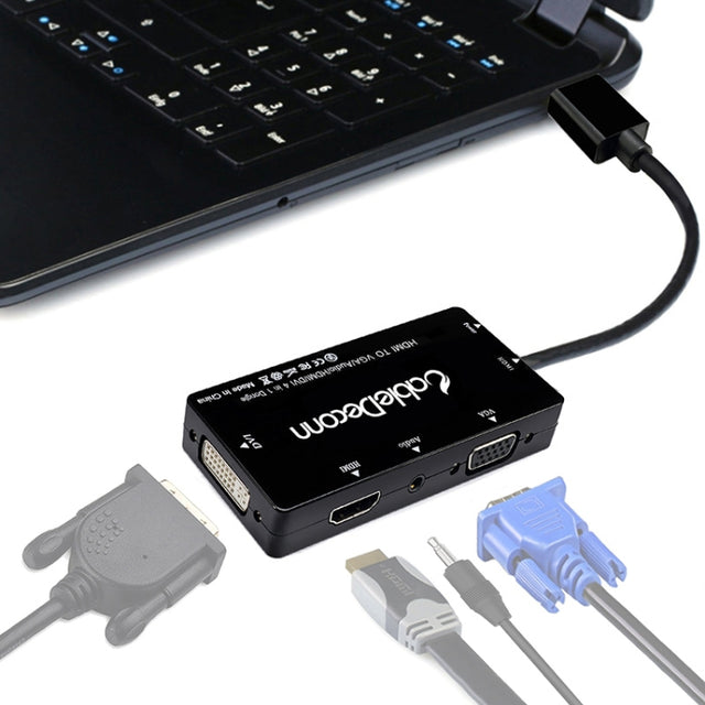 Cabledeconn D0407 HDMI VGA DVI Connection HDTV Monitor Cable(Black)