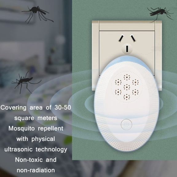 Ultrasonic Mosquito Rat Repellent Night Light, Specification: UK Plug(Gemstone Blue)