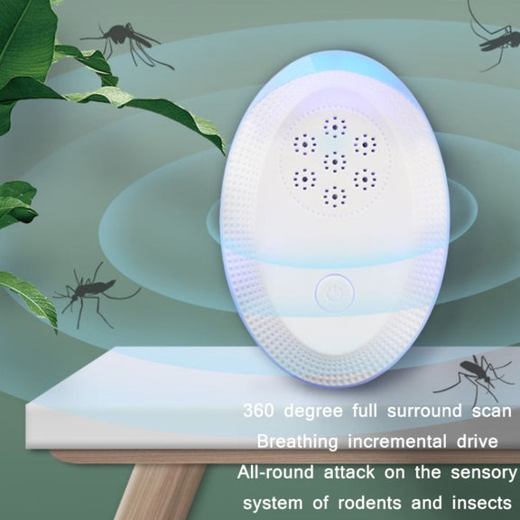 Ultrasonic Mosquito Rat Repellent Night Light, Specification: EU Plug(Gemstone Blue)