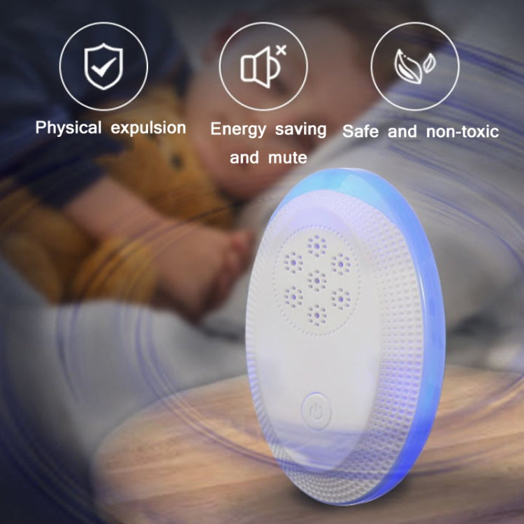 Ultrasonic Mosquito Rat Repellent Night Light, Specification: EU Plug(Gemstone Blue)