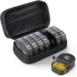 14 Compartment Medicine Box Plastic Double Row Leather Bag Pill Box(Black) - free shipping - PMC TechLife - Order now!