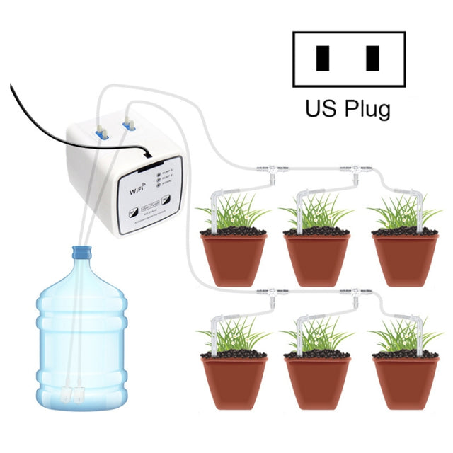 WD-01ADE WIFI Gardening Drip Irrigation Controller, Specification: Double Pump 15 Pots(US Plug)