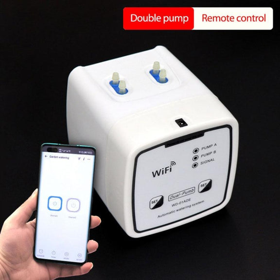 WD-01ADE WIFI Gardening Drip Irrigation Controller, Specification: Double Pump 20 Pots(EU Plug)