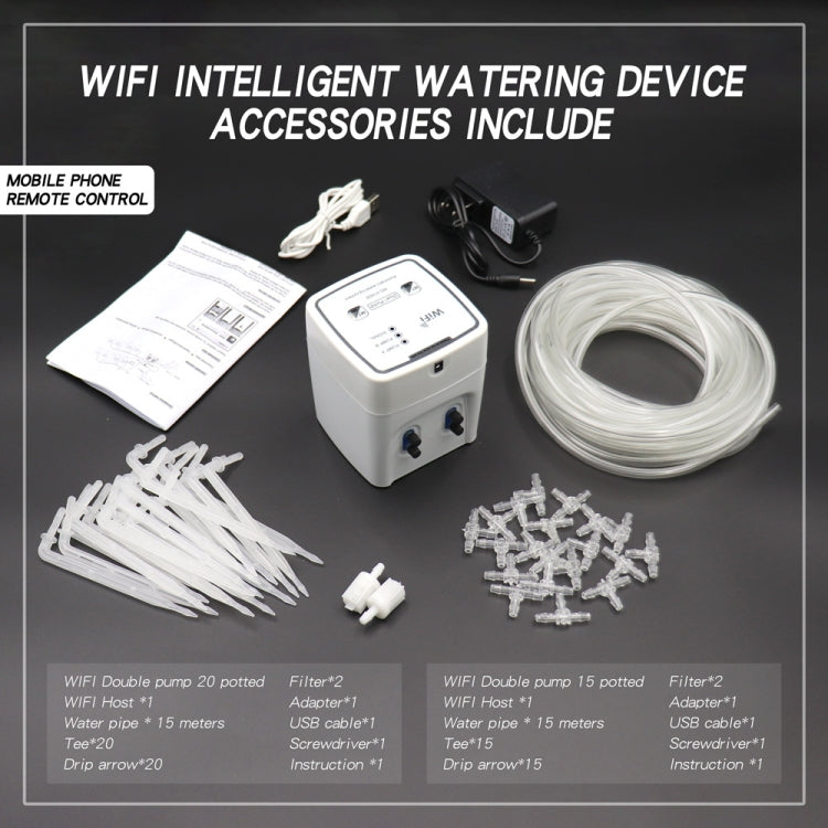 WD-01ADE WIFI Gardening Drip Irrigation Controller, Specification: Double Pump 20 Pots(UK Plug)