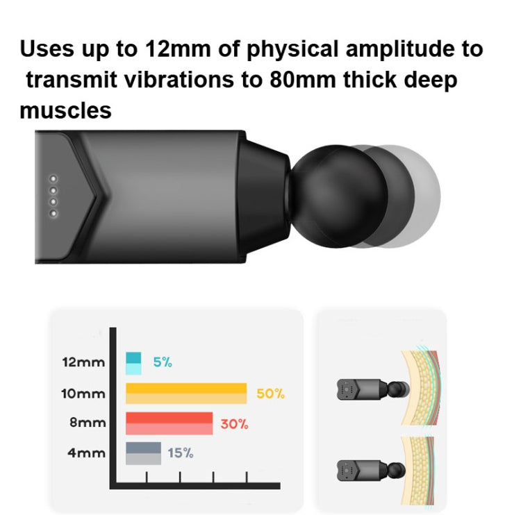 Booster T  Deep Muscle Relaxation Massage Gun,EU Plug  2500mAh With 6 Massage Head(Gray) - free shipping - PMC Jewellery - Order now!