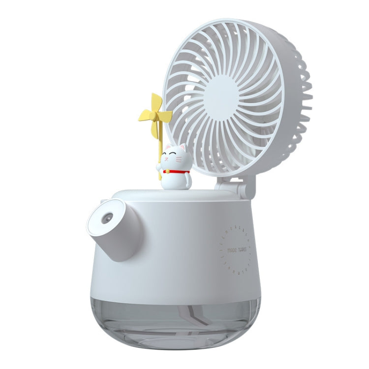 A04a USB Cute Pet Kettle Spray Desktop Fan(White Lucky Cat) - Electric Fans by PMC TechLife | Online Shopping South Africa | PMC TechLife | Buy Now Pay Later Mobicred