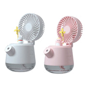 A04a USB Cute Pet Kettle Spray Desktop Fan(White Lucky Cat)