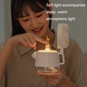 A04a USB Cute Pet Kettle Spray Desktop Fan(White Lucky Cat)