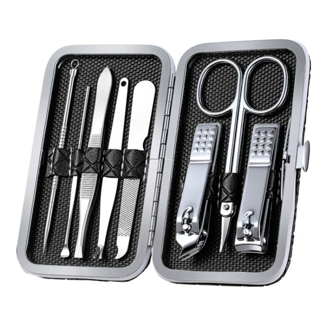 Stainless Steel Nail Trimming Grooming Set(Black)